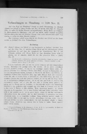 Verhandlungen zu Flensburg. - 1420 Nov. 11.