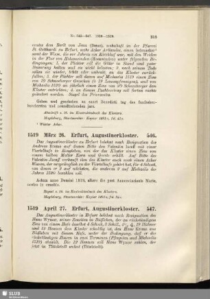 547. 1519, April 27. Erfurt, Augustinerkloster