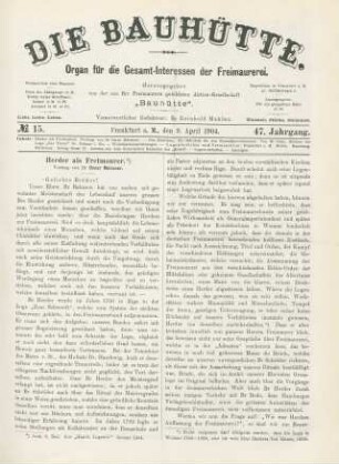 No. 15. Frankfurt a. M., den 9. April 1904. 47. Jahrgang.
