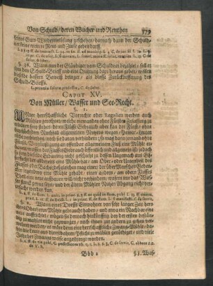 Caput XV. Von Müller, Wasser und See-Recht.