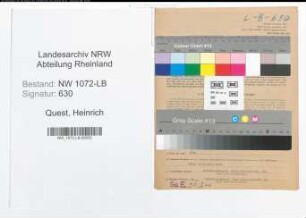 Entnazifizierung Heinrich Quest , geb. 08.11.1899 (Schneidermeister)