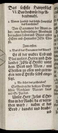Das sechste Hauptstück.