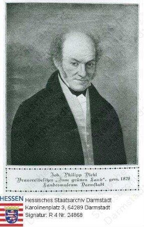 Diehl, Johann Philipp / Porträt, Brustbild, mit Bildlegende