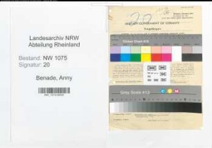 Entnazifizierung Anny Benade , geb. 04.07.1905 ()