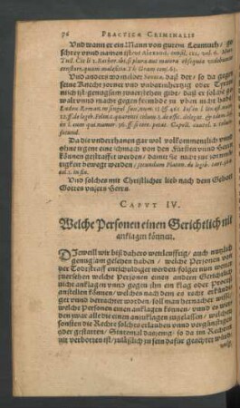 Caput IV. Welche Personen einen Gerichtlich nit anklagen können.