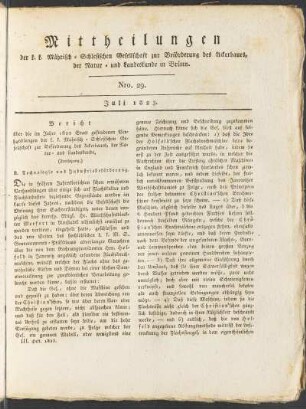 Mittheilungen. Nro. 29. Juli 1823.