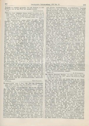 498-501 [Rezension] The Church Quarterly Review. Vol. CVII - CXIII bzw. No. 213 - 226