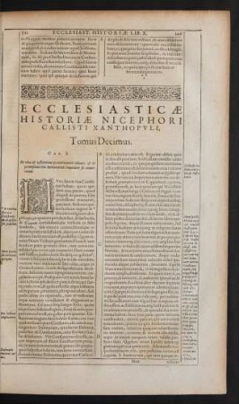Ecclesiasticae Historiae ... Tomus Decimus.