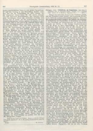 310-311 [Rezension] Stange, Erich, Volkskirche als Organismus
