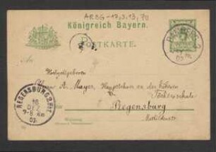 Brief von Georg Fischer an Anton Mayer