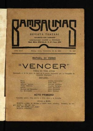 Vencer : pieza en tres actos