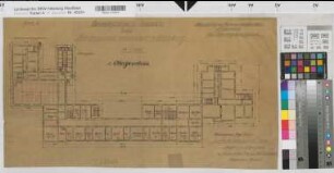 Arnsberg, Regierungshauptgebäude, Lehrerinnenseminarplan, 1. Obergeschoss, Grundriss, Entwurfsplan