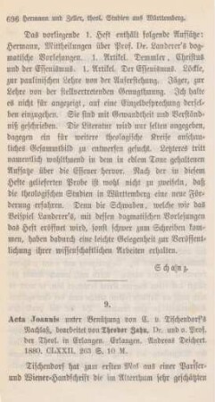696-702 [Rezension] Acta Joannis
