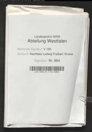 25 Briefe des Gatten Ludwig Vincke