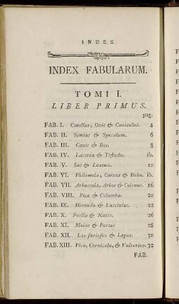 Index Fabularum. Tomi I.