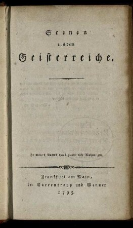 Scenen aus dem Geisterreiche