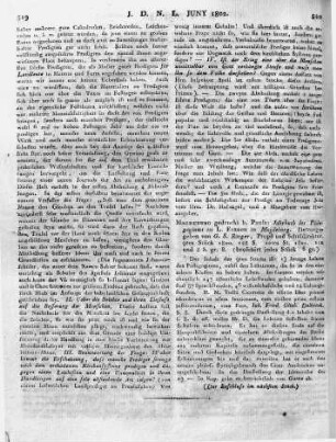Magdeburg gedruckt b. Pansa: Jahrbuch des Pädagogiums zu L. Frauen in Magdeburg. Herausgegeben von G. S. Rötger, Propst und Schuldirektor, 9tes Stück 1800. 128 S. 10tes St. 1801. 112 und 8 S. gr. 8.