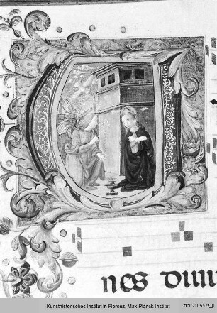 Graduale : Historisierte Initiale V(ultum): Verkündigung
