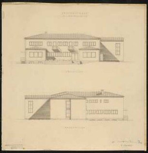 Freizeithaus der Inneren Mission, Berlin: Südansicht und Nordansicht 1:100