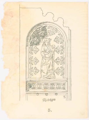 Skizzenheft SS 1902: Chorgestühl in der Liebfrauenkirche, Halberstadt: Detail 1:3,33