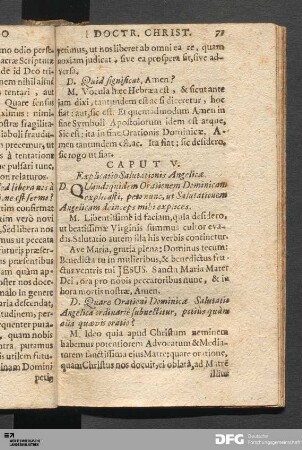 Caput V. Explicatio Salutationis Angelicæ.