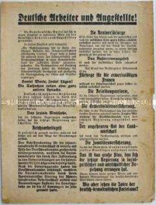 Aufruf der Deutschnationalen Volkspartei zur Reichstagswahl 1928