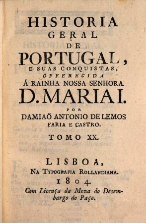 Historia Geral De Portugal, E Suas Conquistas, 20