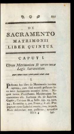 De Sacramento Matrimonii. Liber Quintus
