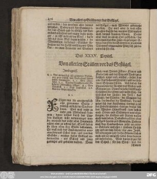 Das XXXV. Capitel. Von allerley Ställen vor das Geflügel.
