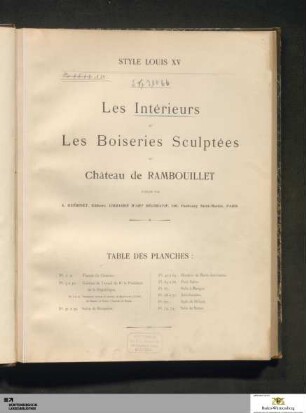 Style Louis XV : Les Intérieurs Et Les Boiseries Sculptées Du Château de Rambouillet