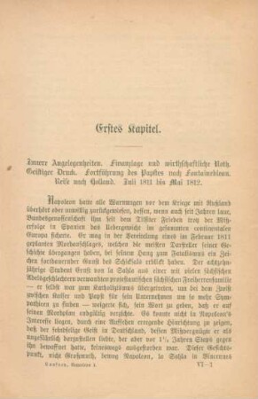 Erstes Kapitel. Innere Angelegenheiten ...