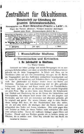 1. Heft (Jul. 1907)