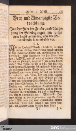 Drey und Zwanzigste Betrachtung.