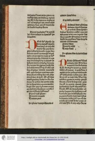 Dedit deus populo Iudeorum civitatem Iherosolimitanam ad inhabitandum...