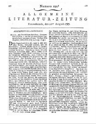 Henschel, E.: De atmosphaera eiusque in corpus Humanum efficacia. Halle: Francke 1787