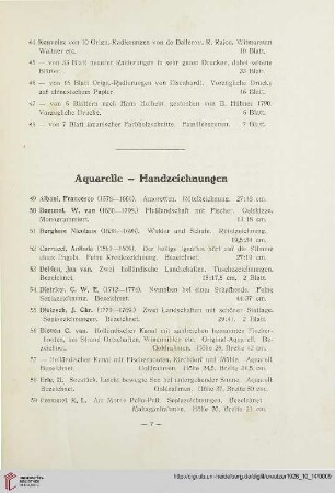 Aquarelle – Handzeichnungen (Nr. 49-96)