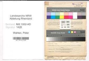 Entnazifizierung Peter Wahlen, geb. 02.09.1900 (Karteifuehrer)