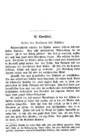 Ueber die Censuren der Schüler : Sprechsaal
