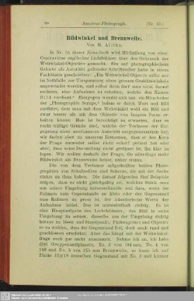 Bildwinkel und Brennweite