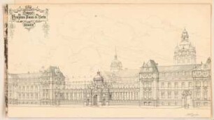 Prinzliches Palais, Berlin Schinkelwettbewerb 1901: Perspektivische Ansicht