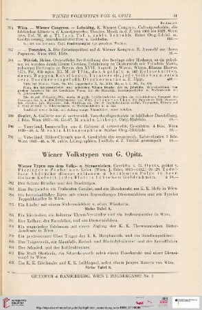 Wiener Volkstypen von G. Opitz (Nr. 392-403)