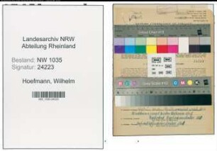 Entnazifizierung Wilhelm Hoefmann , geb. 20.10.1909 (Bergbauangestellter)