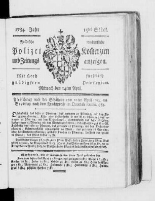 15tes Stück., Ausgabe vom 14. April 1784