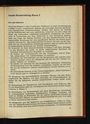 Lehrplan Kunsterziehung Klasse 3