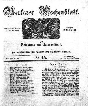 No. 48, Sonnabend, den 30. November 1839.