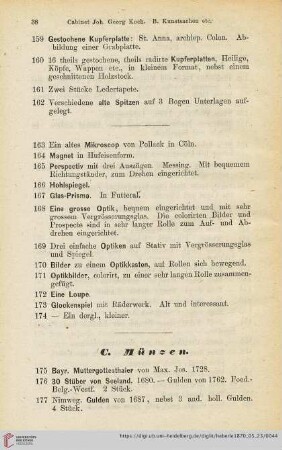 C. Münzen (Nr. 175 - 202)