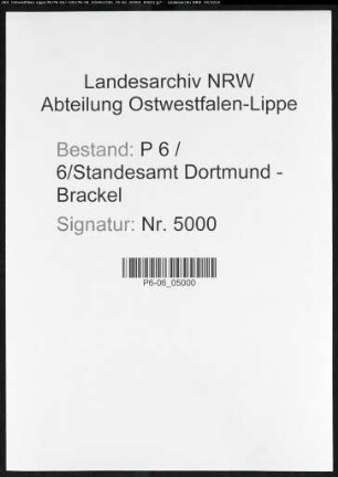 Namensverzeichnis Dortmund - Brackel, Todesfälle