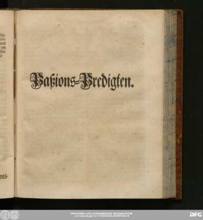 Paßions-Predigten.