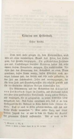 1-27 Cäsarius von Heisterbach : erster Artikel