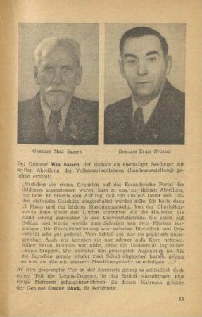 Genosse Max Sassen ; Genosse Ernst Brossat